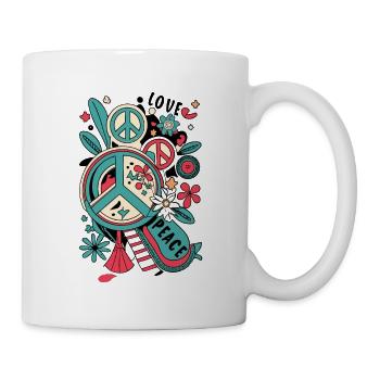 Love Peace 60s 70s Hippie Costume - Mug - white - Right