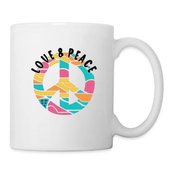 Love Peace 60s 70s Hippie Costume - Mug - white - Right