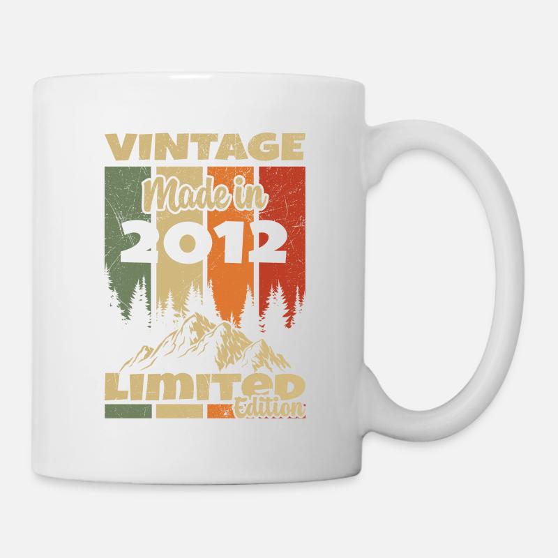 Vintage 2012 Anniversaire Idée Cadeau 2012 - Mug blanc - blanc