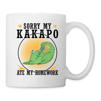 Kakapo has eaten homework parrot - Mug - white - Right