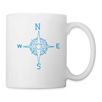 Wind Rose Nautical Seafaring Sea Coast Maritime Ahoy - Mug - white - Right