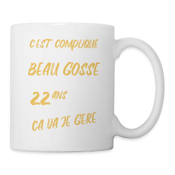 Cadeau D'anniversaire Beau gosse et d'avoir 22 ans - Mug blanc - blanc - Droite