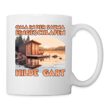 Sauna T finnische Sauna Wellness für Saunagänger - Tasse - Weiß - Rechts