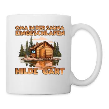 Geschenk für Sauna Liebhaber und Wellness Fans - Tasse - Weiß - Rechts