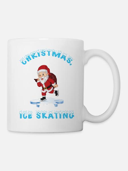 Eislaufen Eiskunstlauf Santa Weihnachten Liebe - Tasse - Weiß