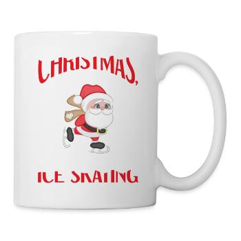 Eislaufen Eiskunstlauf Santa Weihnachten Liebe - Tasse - Weiß - Rechts