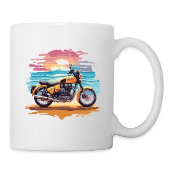 Retro Motorrad Abenteuer Motorradfahrer Bike - Tasse - Weiß - Rechts