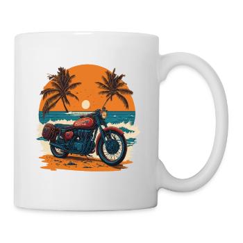 Retro Motorradfahrer Bike Design Flair Freiheit - Tasse - Weiß - Rechts