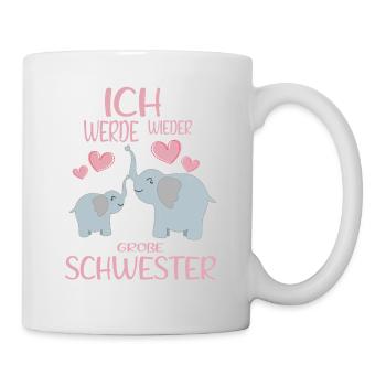 Bald Wieder Große Schwester Verkünden Elefanten - Tasse - Weiß - Rechts