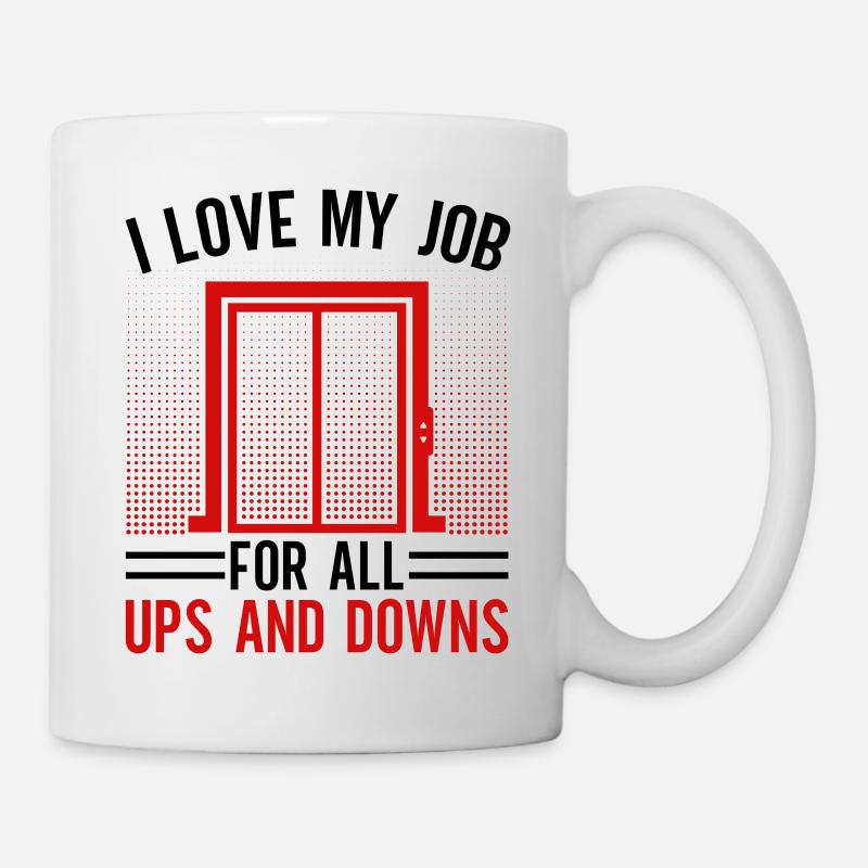 Mécanique d’ascenseur - J’aime mon travail pour les hauts et les bas - Mug blanc - blanc