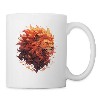 Lion, Chat Sauvage, Tête De Lion, Lion, Bébé, Gros Chat - Mug blanc - blanc - Droite