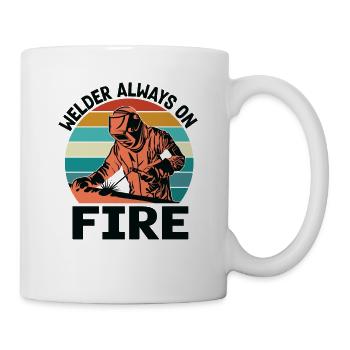 Welder Always On Fire Funny Vintage Welding Gifts - Mug - white - Right