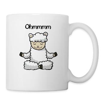 Ohmmm eine süße Yoga Lama Alpaka Llama - Tasse - Weiß - Rechts