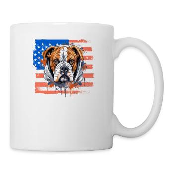 Boxer Race Chien Boxer Chiens USA Drapeau - Mug blanc - blanc - Droite