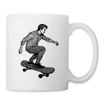 Urbaner Skater-Look: Lässiges und trendiges Shirt. - Tasse - Weiß - Rechts