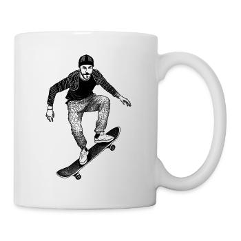 Cool urban street style: skateboarder t-shirts. - Mug - white - Right