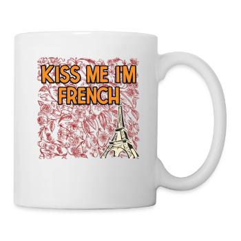Kiss Me Im French Funny Couples Humor Lovers - Tasse - Weiß - Rechts