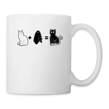 Funny Halloween Ghost Cat Halloween Funny Ghost Ca - Mug - white - Right