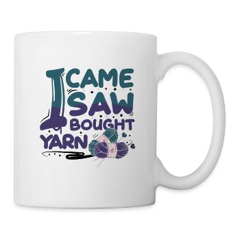 I came I saw I bought yarn - Tasse - Weiß - Rechts