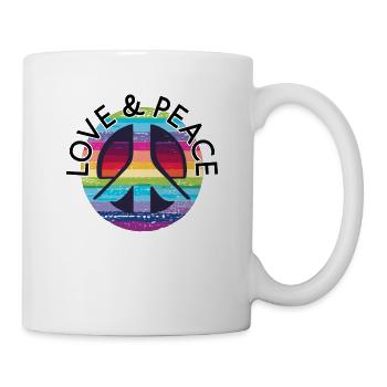 Love Peace 60s 70s Hippie Costume - Mug - white - Right