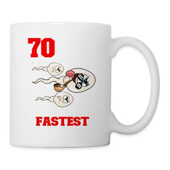 Lustiger Geburtstagsspruch 70 Jahre Alt - Tasse - Weiß - Rechts