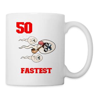 Drôle d’anniversaire disant 50 ans - Mug blanc - blanc - Droite