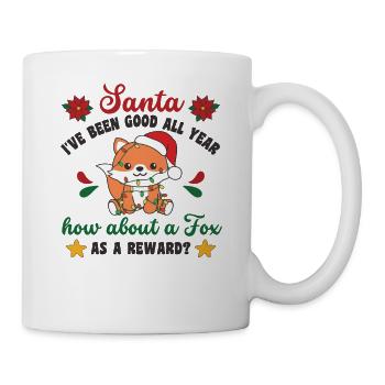 Ich will ein Fuchs zu Weihnachten süße Füchse - Tasse - Weiß - Rechts
