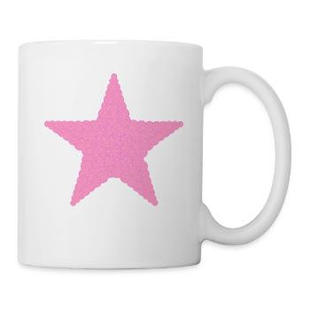 Weihnachten, Stern, Weihnachtskugeln, Pink - Tasse - Weiß - Rechts