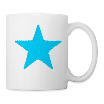 Christmas, Star, Christmas Balls, Light Blue - Mug - white - Right