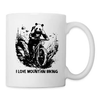 Panda Bear Biker, j’adore le VTT - Mug blanc - blanc - Droite