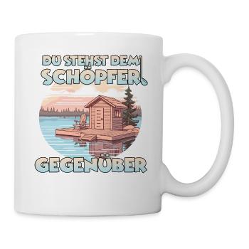 Sauna T finnische Sauna Wellness für Saunagänger - Tasse - Weiß - Rechts