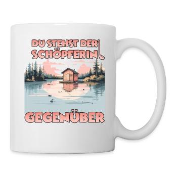 Lustiges Saunen Frauen T Wellness Spa Thermen - Tasse - Weiß - Rechts