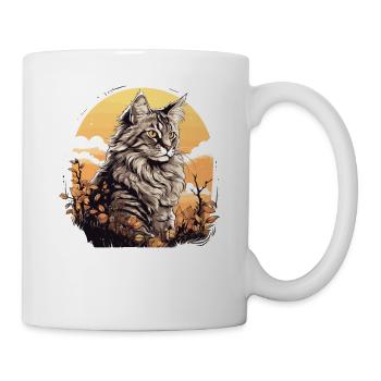 Maine Coon - Tasse - Weiß - Rechts