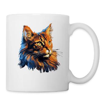 Maine Coon - Tasse - Weiß - Rechts