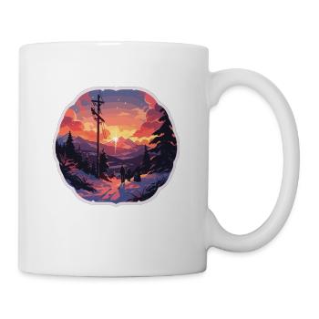 Mountain Mountains Mountain Mountains Mountain Landscape Mountaineer - Mug - white - Right