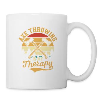 Axe Throwing Is My Therapy Hatchet Ax Thrower - Tasse - Weiß - Rechts