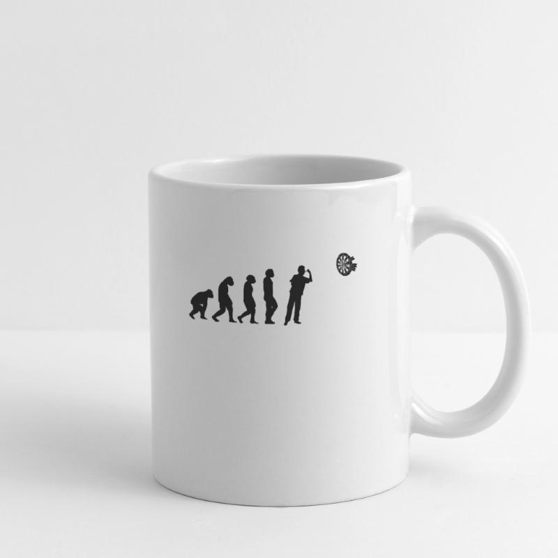 Fléchettes, Jeu de fléchettes, Fléchettes, Évolution du joueur de fléchettes Mug blanc