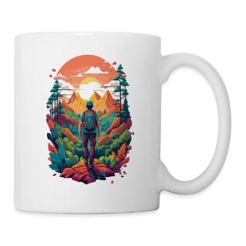 Randonnée d’aventure dans la nature en forêt et en montagne Design - Mug blanc - blanc - Droite