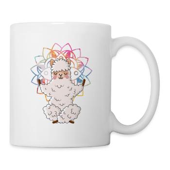 Ein Lama im Zoo Alpaka Design macht Yoga namaste - Tasse - Weiß - Rechts
