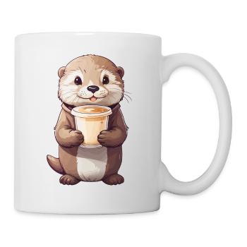 Loutre Coffee Time café sucré Animal Design - Mug blanc - blanc - Droite