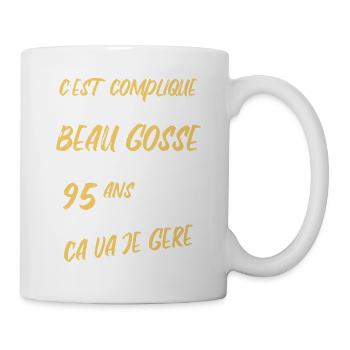 Cadeau D'anniversaire Beau gosse et d'avoir 95 ans - Mug blanc - blanc - Droite
