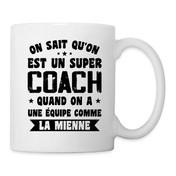 Un Super Coach Cadeau Entraîneur Sportif Humour - Mug blanc - blanc - Droite