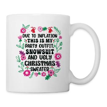 En raison de l’augmentation des prix - Dicton de Noël - Mug blanc - blanc - Droite