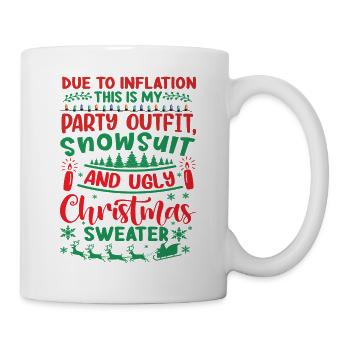 En raison de l’augmentation des prix - Dicton de Noël - Mug blanc - blanc - Droite