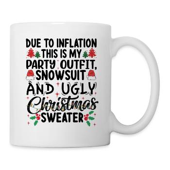 En raison de l’augmentation des prix - Dicton de Noël - Mug blanc - blanc - Droite