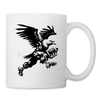 Adler spielt verrückt American Football BanksyStil - Tasse - Weiß - Rechts
