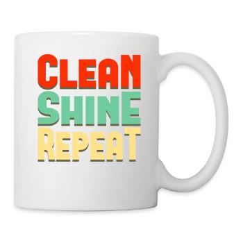 Clean Shine Repeat Detailer Auto Liebhaber Tuner - Tasse - Weiß - Rechts