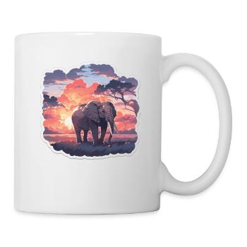 Éléphant Éléphant Pachyderme Animal Afrique Safari - Mug blanc - blanc - Droite