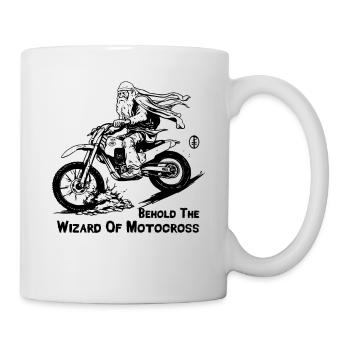 Regardez ici, le magicien du motocross - Mug blanc - blanc - Droite