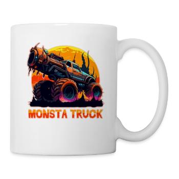 Großer böser Monstertruck - Tasse - Weiß - Rechts